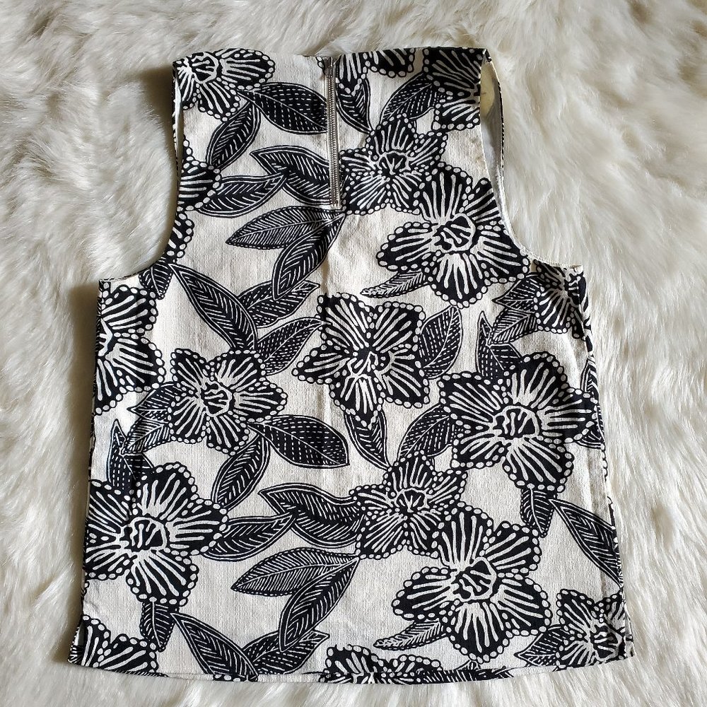 J. Crew Notched Shell Polynesian Floral Size 0 EUC - Picture 6 of 16